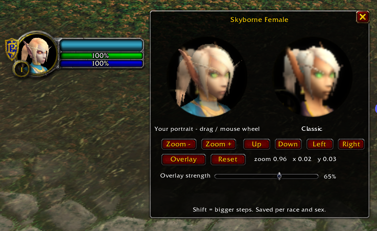 Calibrating a Skyborne female — the target frame follows at once